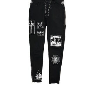 Current Mood Black Textured Pants